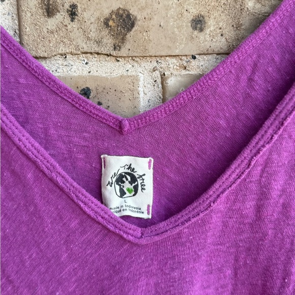 We The Free Free People Rosie drop waist tank Vibrant Purple V-Neck Size Large - Picture 7 of 16